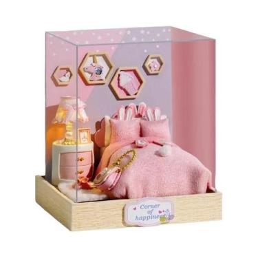 Imagem de Kit De Montagem De Mini Casa De Bonecas De Madeira DIY, Quebra-Cabeça 