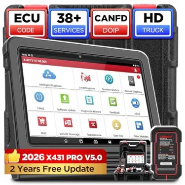 Imagem de LAUNCH X431 Pro V5.0 2025 Ferramenta de scanner de diagnóstico automotivo de nova geração, ferramenta de digitalização OBD2 bidirecional Bluetooth OEM com CANFD e DOIP, mais de 38 funções especiais