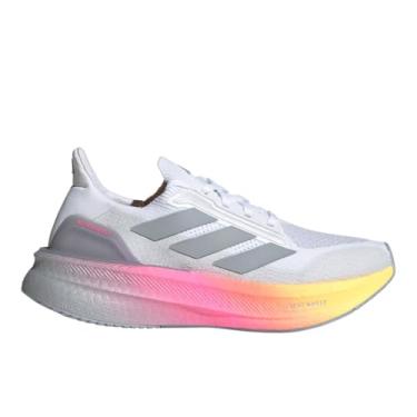 Imagem de adidas Tênis de corrida feminino Ultraboost 5X, Calçado branco/prata halo/rosa lúcido, 37