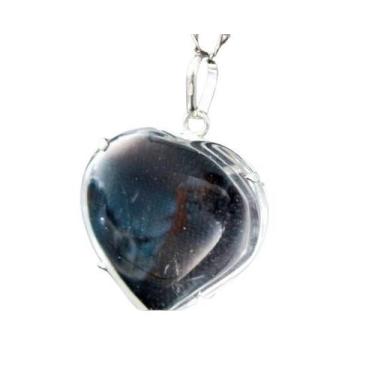 Imagem de Colar 40cm Prata 925 com Coração Cristal Garra Prata 950 - CristaisdeC