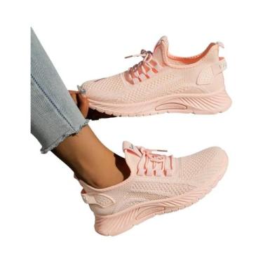 Imagem de Tênis Casuais Femininos 2025 Moda Lazer Esportiva Fly Knit Tendência O