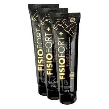 Imagem de Kit 3 Tubos Pomada Massageadora Fisiofort Premium 150g Bio Instinto