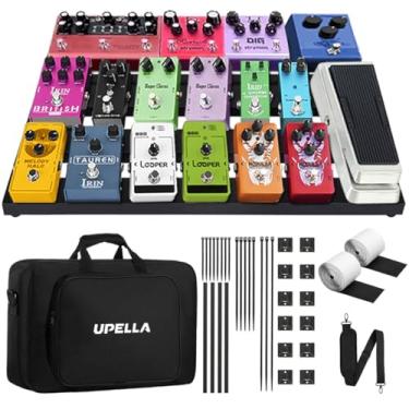 Imagem de UPELLA Pedal de guitarra, placa de pedal de efeito de guitarra de alumínio, 45 x 30 cm, acessórios para pedaleira com bolsa de transporte