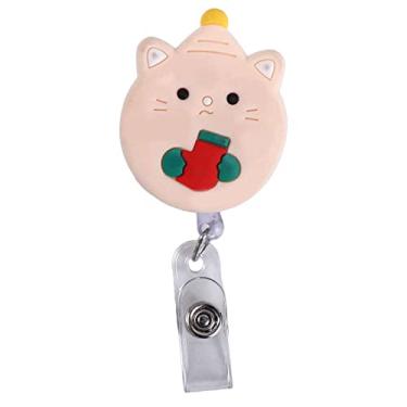 Imagem de Carretel retrátil de crachá fofo para estudantes, porta-cartões de nome, chaves, cordão de urso panda, peito, cartão de identificação, clipes (mouse2)