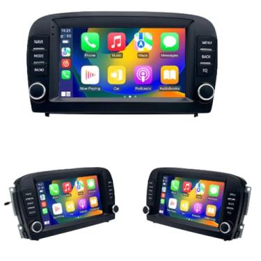 Imagem de Rádio de Carro HD de 7 polegadas HD Jogador de Carro GPS Navegação Carplay/Android Rádio Autoradio, Substituição para Mercedes-Benz SL R230 SL55AMG SL63AMG SL65AMG SL280 SL300 SL350 SL500 SL600 2001
