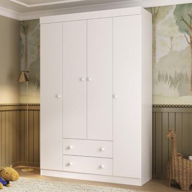 Imagem de Guarda-roupa Infantil 122cm 4 Portas e 2 Gavetas Encanto Multimóveis MP4448