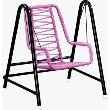 Imagem de Balanço Infantil Cadeirinha com Cordinha para Bebê Criança Varanda Área Jardim Confortável(Rosa)
