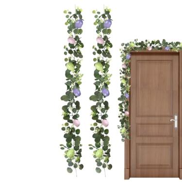 Imagem de Guirlanda de Páscoa,2 Peças de Ovos Decorativos Artificiais para Casa | Arranjos Artificiais de Páscoa - para Casa Jardim Interior Festas Feriados Sala Decoração Janela Primavera
