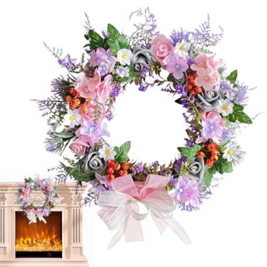 Imagem de Grinalda de Flores, Coroa Romântica de Flores, Guirlanda Decorativa, Para Porta Parede Hall de Entrada Jardim e Decoração de Casa