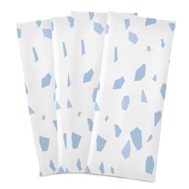 Imagem de Wassud Toalhas de prato de cozinha padrão Blue Terrazzo pacote com 4 panos de prato macios com laço para pendurar toalha de mão de secagem rápida super absorvente toalhas de chá de mesa decorativas 71
