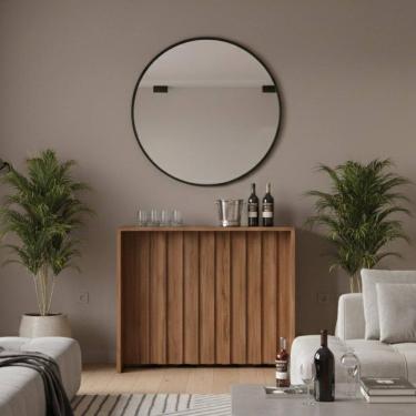 Imagem de Balcão Aparador Ripado Milla Nogal Carraro