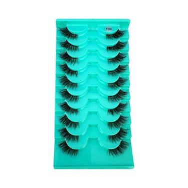 Imagem de Cílios Postiços De Visom Meio Olho Volumosos, 10 Pares, Faixa Transpar