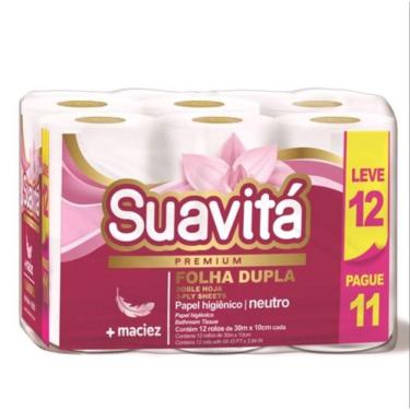 Imagem de Papel Higienico Suavitá Folha Dupla Leve Linha Premium Super Macio 12 Rolos