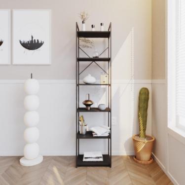 Imagem de Estante Alta C/06 Prateleiras 185x45x33cm Yon Preto Tx/est.preta Preto Tx/est.preta