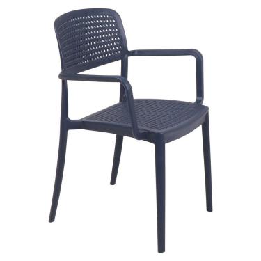 Imagem de Cadeira Tramontina Serena Em Polipropileno Azul Navy Com Braços Tramontina