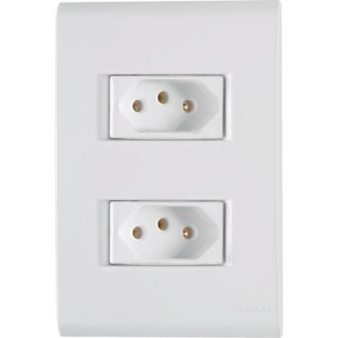 Imagem de Conjunto 2 Tomadas 2p+t 10a-250v Liz Branco Tramontina Branco - 250v
