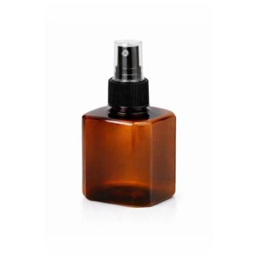 Imagem de Kit 50 Frascos Plástico Âmbar Cubo 200ml com Válvula Spray para Multiu