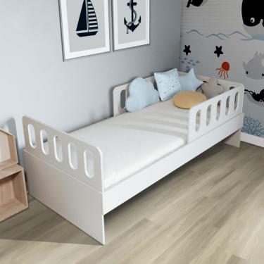Imagem de Cama Solteiro Mdf Bp Com 02 Grades E Cabeceira Megamobilia