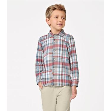 Imagem de Camisa Infantil Manga Longa Xadrez Trick Nick Preto, 8, Preto