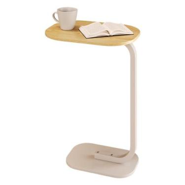 Imagem de Mesa de Apoio Retangular G7004 Sala de Estar - Loja DoceLar, Branco/Na