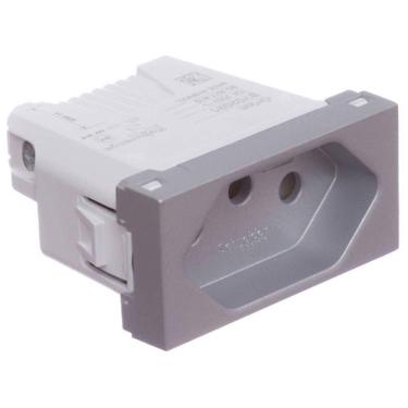 Imagem de Módulo Tomada 2 Pinos + Terra 10 Amperes 250 Volts Alumínio Orion S70202174 Schneider Modulo Tom