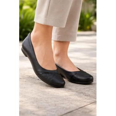 Imagem de Sapatilha Piccadilly Feminina Joanete Bico Redondo Original, 35, Preto