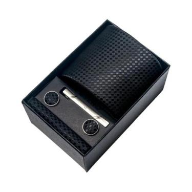 Imagem de Conjunto De Abotoaduras E Gravata Borboleta Marrom Paisley 8 Cm Com Le