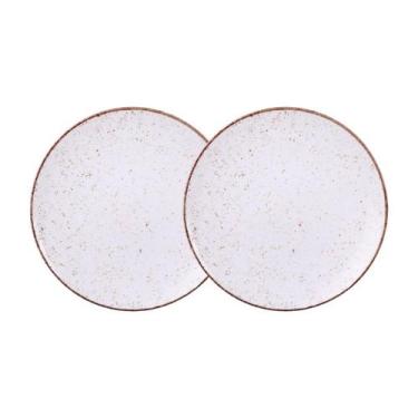 Imagem de Jogo de Pratos Rasos Grande Rústico 2 Peças 28cm Porcelana Tramontina