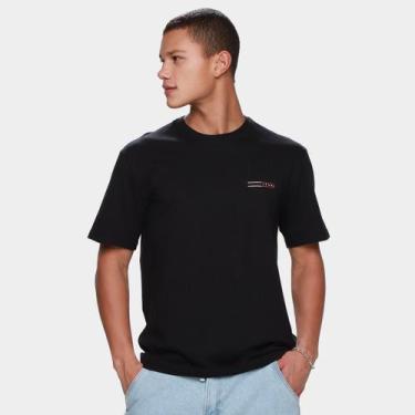 Imagem de Camiseta Tommy Jeans Graphic Slub Masculina, Preto, P