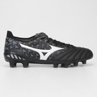 Imagem de Chuteira Campo Mizuno Morelia Neo III Unissex, Preto, Prata, 39
