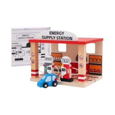 Imagem de Brinquedos De Trem De Madeira Para Crianças Com Acessórios De Ponte E 