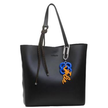 Imagem de Bolsa Shopper Petite jolie Amalfi Preta PJ11366 Ombro com Chaveiro - N
