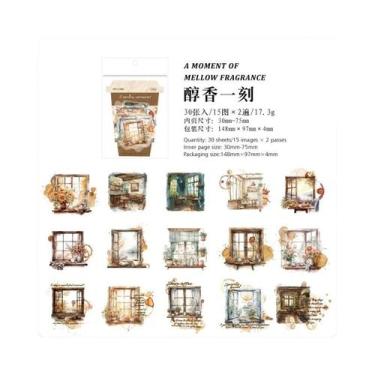 Imagem de Adesivos Decorativos Temáticos De Café Retro Em Material PET, 30 Peças