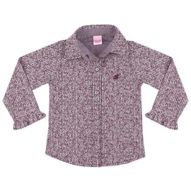 Imagem de Camisa Infantil Look Jeans Estampa Floral - 1P - AZUL-Feminino