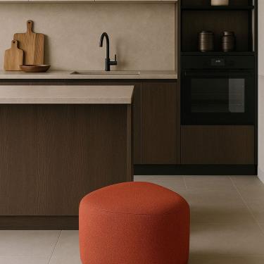 Imagem de Puff Orgânico 80cmx42cm Linho Ana Terracota