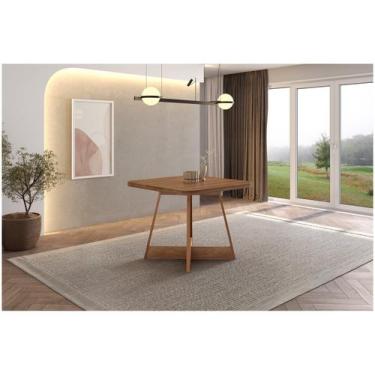 Imagem de Mesa de Jantar Átria Quadrada 4 Lugares 90x90cm Pés Metal NF - Carraro