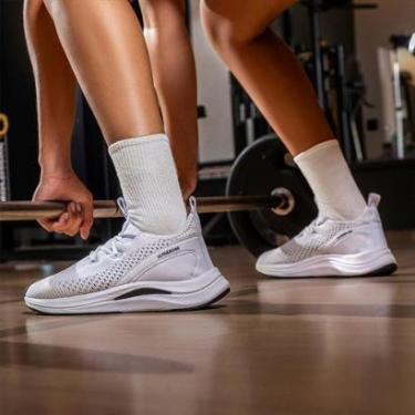 Imagem de Tênis Feminino Esportivo Ortopédico Caminhada Treino Academia Corrida Antiderrapante Confortável-Feminino