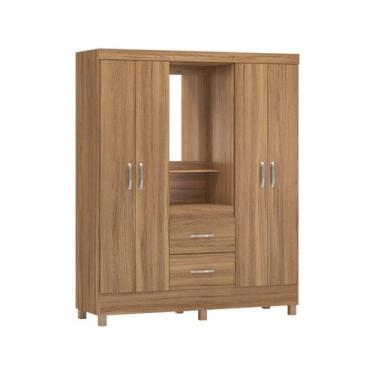 Imagem de Roupeiro capelinha demobile 4 portas persia amendola touch, Amêndola T