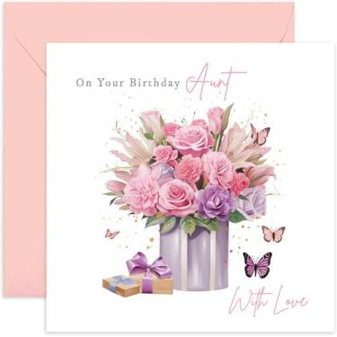 Imagem de Cartão de Aniversário Old English Co. para Tia com Flores - Old Englis