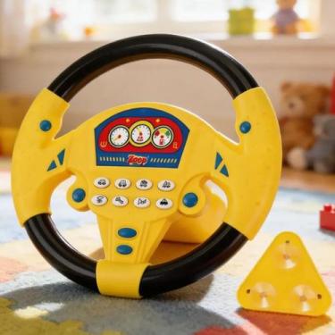 Imagem de Volante Infantil Divertido Musical Gira 360 Graus Sons Carro Base Com 