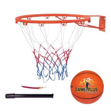 Imagem de Aro de Basquete 45cm com Bola de Basquete e Bomba Manual Bel Completo 