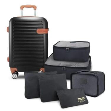 Imagem de Mala de Viagem Bordo Pequena Mão Rígida ABS 10 KG Aprovada Rodinha Kit