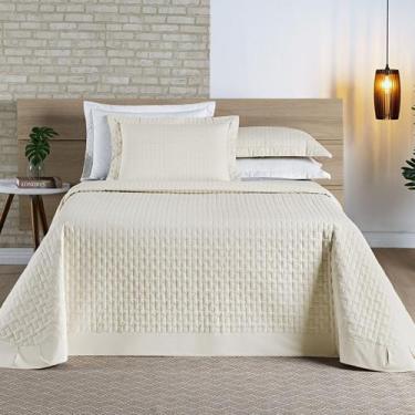 Imagem de Colcha Cobre Leito Cama Queen 3 Peças Madri Percal 200 Fios 100% Algod