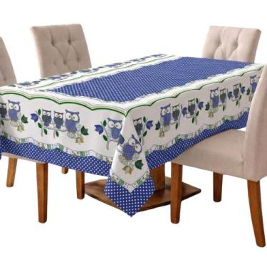 Imagem de Toalha de Mesa Retangular 6 Cadeiras 2,10M x 1,45M Estampada Grande Ox