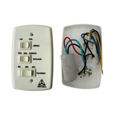Imagem de Chave de Parede Venti-Delta P/ Ventiladores de Teto 110 V 3+4,5 uF