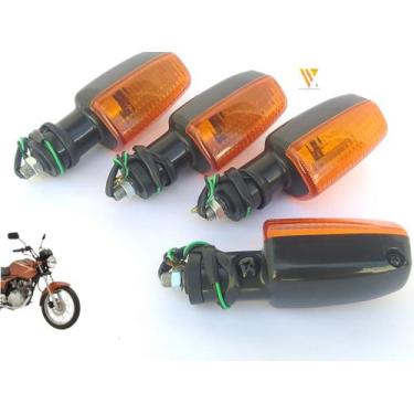 Imagem de Pisca Seta Moto Honda Cg Titan 125/150 4 Unidades Laranja - gvs