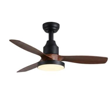 Imagem de Ventilador de Teto Plafon Aeris Preto com Pás de Madeira Multicolor Di