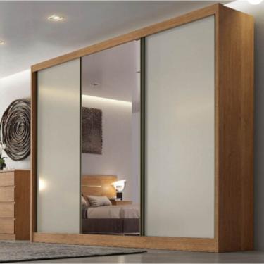 Imagem de Guarda Roupa Casal Sollo 3 Portas Com Espelho 8 Gavetas 273cm - Novo Horizonte