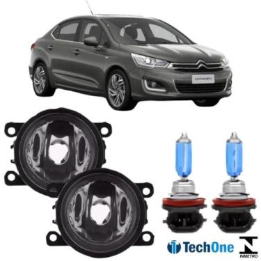 Imagem de Par farol milha citroen c4 lounge 2013 a 2018 e super branca - BIBAS