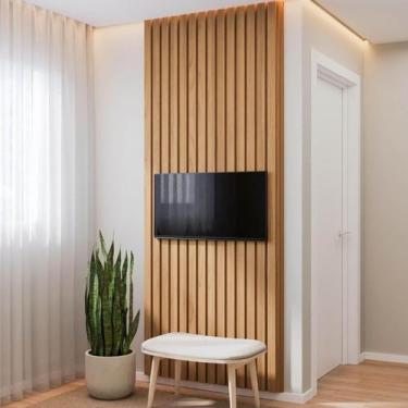 Imagem de Painel Ripado para TV até 32 Polegadas 80cmx230cm Aruá CabeCasa Madeir